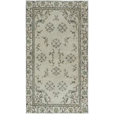 113 x 200  cm  Eski El Düğümlü Halı, Güneş Solmuş Küçük Halı, Dekoratif Giriş Halısı