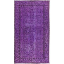 127 x 231  cm  Otantik Mor El Yapımı Halı, Yenilenmiş El Düğümlü Türk Halısı