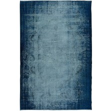 176 x 274  cm  Mavi Oturma Odası Halısı, Yenilenmiş Lacivert Halı, El Düğümlü Alan Halısı