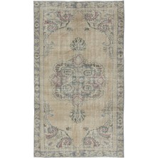 144 x 236  cm  Eski Güneşte Solmuş Halı, Bej ve Gri El Yapımı Türk Halısı