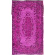 166 x 272  cm , Pembe Oturma Odası Halısı, Yenilenmiş Türk Halısı, El Düğümlü Alan Halısı