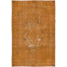 160 x 238  cm  El Yapımı Turuncu Halı, El Dokuması Eski Halı, Modern Türk Halısı