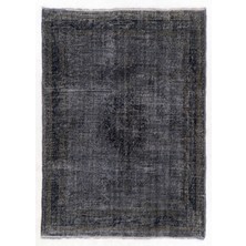 (175 x 248  cm ) Gri Tonlarda El Dokuması Anadolu Halısı, Sade ve Düz Isparta Halısı