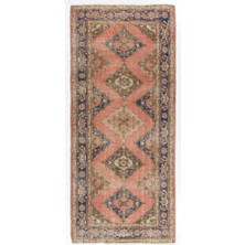 154 x 334  cm  Koridor Dekoru Için Eşsiz El Yapımı Türk Yolluk Halı, Antre Hol Halı