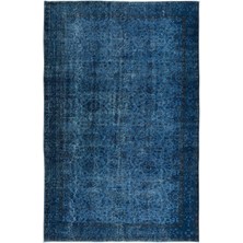 190 x 297  cm  Modern El Yapımı Halı, Mavi Çocuk Odası Halı, Mavi Ev Dekoru