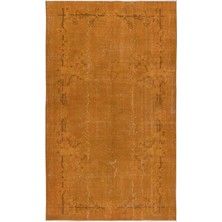 145 x 236  cm  Turuncu Tonlarda El Dokuması Halı, Modern El Düğümlü Halı, Eski Türk Halısı