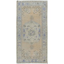 96 x 196  cm  Yumuşak Renkli El Düğümlü Türk Halısı, 20. Yüzyıl Ortası Halı