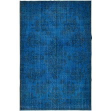 203 x 320  cm  Modern Ev ve Ofis Dekoru Için Mavi Halı, El Yapımı Anadolu Büyük Halı