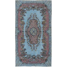 112 x 250  cm  Mavi El Dokuması Halı, Mutfak ve Yemek Odası Için Modern Halı