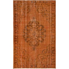 176 x 283  cm  Turuncu Yeniden Boyanmış Alan Halısı, Oturma Odası Halısı, El Yapımı Halı