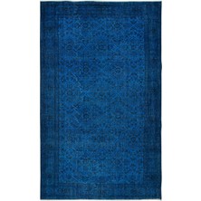 198 x 318  cm  Çağdaş Mavi Halı, El Düğümlü Mutfak Halısı, El Yapımı Halı