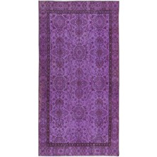 110 x 207  cm  El Yapımı Mor Halı, Eski Türk Halısı, Modern Ev Dekoru Yünlü Halı