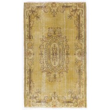 158 x 270  cm  Sarı Anadolu Halısı, El Dokuması Anadolu Halısı, Sarı Renkli Halı, Modern Halı