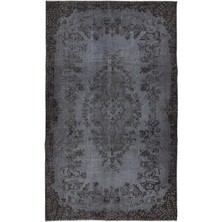 172 x 280  cm  Gri El Dokuması Halı, El Düğümlü Alan Halısı, Eski Türk Halısı