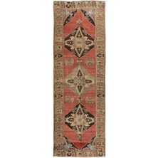 106 x 305  cm  Koridor Dekoru Için Geleneksel El Düğümlü Eski Yolluk Halı, Antre Hol Halı