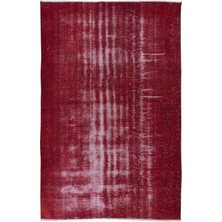 180 x 278  cm , El Düğümlü Kırmızı Halı, Modern El Dokuması Yün ve Pamuktan Yapılmış Alan Halısı