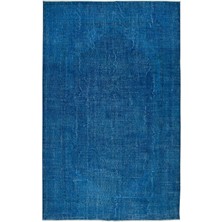 210 x 313  cm  Mavi Oturma Odası Halısı, Yenilenmiş Türk Halısı, El Düğümlü Alan Halısı