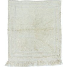 102 x 110  cm  Düz Bej Eski Anadolu "tülü" Halısı,  Doğal Yün, Minimalist Küçük Halı