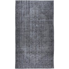 165 x 277  cm  Gri Oturma Odası Halısı, Yenilenmiş Türk Halısı, El Düğümlü Alan Halısı