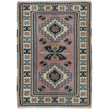 105 x 149  cm  Çağdaş El Dokuma Geometrik Desenli Türk Alan Halısı,  Yün