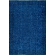 208 x 305  cm  Ev Dekoru Halı, El Dokuması Mavi Tonlarda Modern Halı, Oturma Odası Dekoru Halı