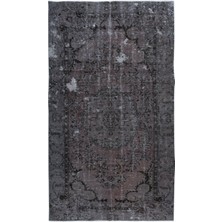 148 x 266  cm  El Düğümlü Gri Halı, Modern El Dokuması Yün ve Pamuktan Yapılmış Alan Halısı