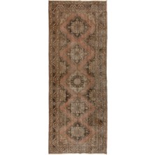 145 x 390  cm  Türkiye'den Kabile Stili Koridor Halısı, 1960'LAR El Yapımı Koridor Halısı