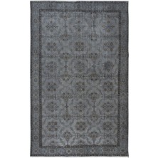 194 x 298  cm  Eski El Yapımı Türk Işi Halı, El Dokuma Gri Halı