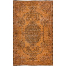 161 x 254  cm  El Yapımı Turuncu Halı, El Dokuması Eski Halı, Modern Türk Halısı