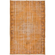 180 x 276  cm  Modern El Yapımı Halı, El Dokuma Halı, Turuncu Tonlarda Yenilenmiş Halı