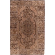 (180 x 247  cm ) Kahverengi Renkli  El Dokuması Anadolu Halısı, Madalyon Desenli Isparta Halısı