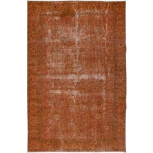 175 x 265  cm  El Yapımı Turuncu Halı, El Dokuması Eski Halı, Modern Türk Halısı