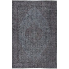 185 x 280  cm  El Düğümlü Gri Halı, Modern El Dokuması Yün ve Pamuktan Yapılmış Alan Halısı