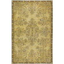 173 x 289  cm  Sarı Halı, El Dokuması Modern Halı, Salon Halısı