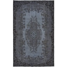 183 x 292  cm  Geleneksel El Dokuması Gri ve Siyah Tonlarda Halı, Anadolu'dan Yünlü Halıı