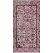 106 x 197  cm , Modern Ev Dekoru Halı, Pembe El Yapımı Halı, Geleneksel Yünlü Halı