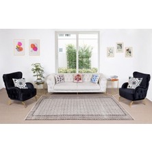 186 x 276  cm  El Dokuması Yeniden Boyanmış Eski Türk Halısı, Modern Gri El Yapımı Yünlü Halı