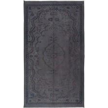 171 x 282  cm  Eski El Yapımı Türk Işi Halı, El Dokuma Gri Halı