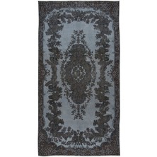 160 x 294  cm  Çağdaş Gri El Dokuma Halı, Yenilenmiş Anadolu Halısı