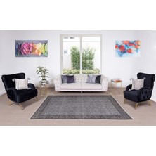 169 x 270  cm  El Dokuması Yeniden Boyanmış Eski Türk Halısı, Modern Gri El Yapımı Yünlü Halı