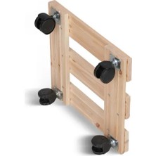 Promasif Ahşap Tekerlekli Saksı Altlığı 30 x 30  cm