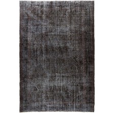 (214 x 320  cm ) Gri Renkli Eskimiş Desenli Anadolu Halısı, El Dokuması Halı