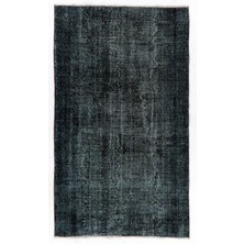 (156 x 264  cm ) Siyah Renkli El Dokuması Anadolu Halısı, Isparta Halısı