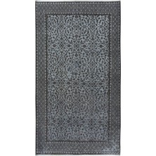 119 x 211  cm  Gri Yenilenmiş Halı, Eski El Dokuması Halı, Ev Dekoru Halı