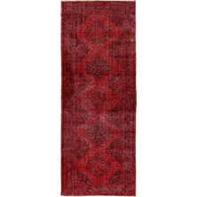 ( 142 x 380  cm  ) Kırmızı Renkli Madalyon Desenli Yolluk ,  El Dokuması Yolluk