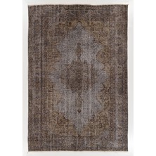 (202 x 298  cm ) Kahverengi Tonlarda El Dokuması Anadolu Halısı, Madalyon Desenli Halı