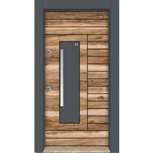 Laminoks Seri Çift Renk Çelik Kapı BY-1608 Sağ Açılım