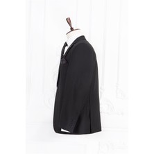Paco Romano Erkek Regular Fit Mono Yaka Çımalı Siyah 4 Drop Takım Elbise