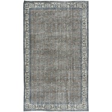 152 x 253  cm  Eski El Yapımı Türk Işi Halı, El Dokuma Kahverengi Halı