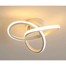 Modern Tasarım White Swan Plafonyer LED Avize Beyaz Gövde Salon Mutfak Hol Oturma Odası Avizesi